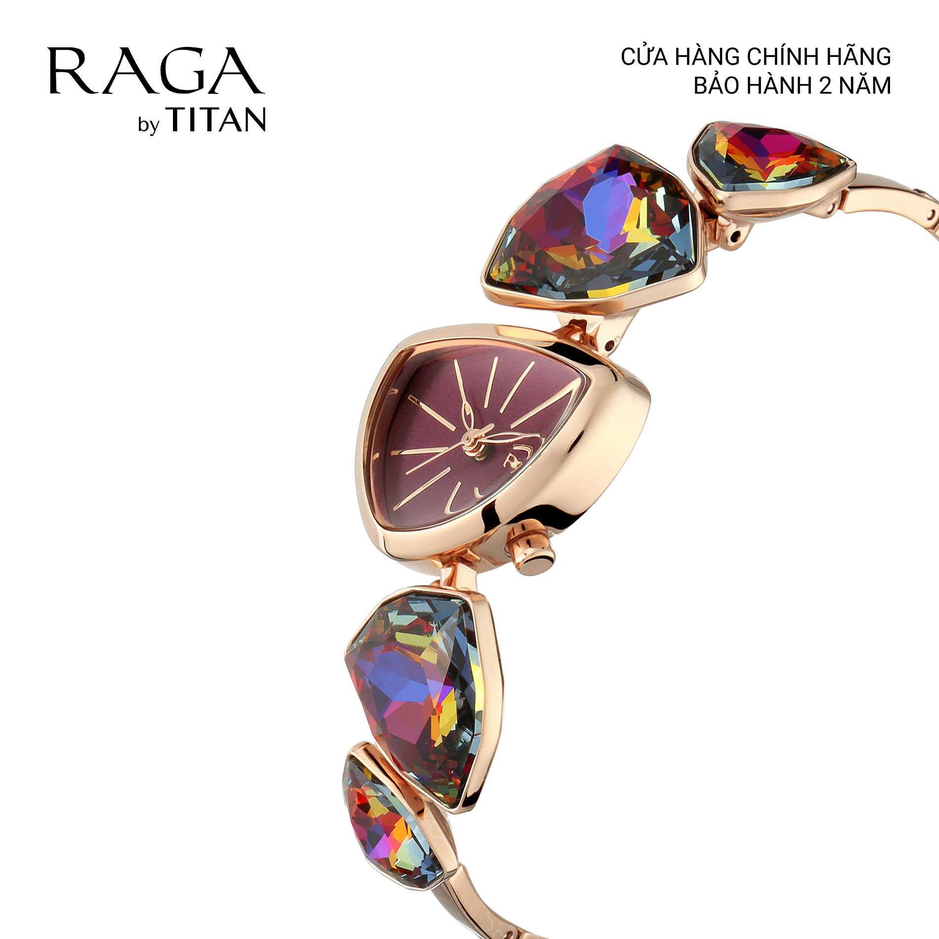 Đồng hồ nữ TITAN Raga I AM dây kim loại, mặt 23MM, dây màu vàng hồng, 95095WM02