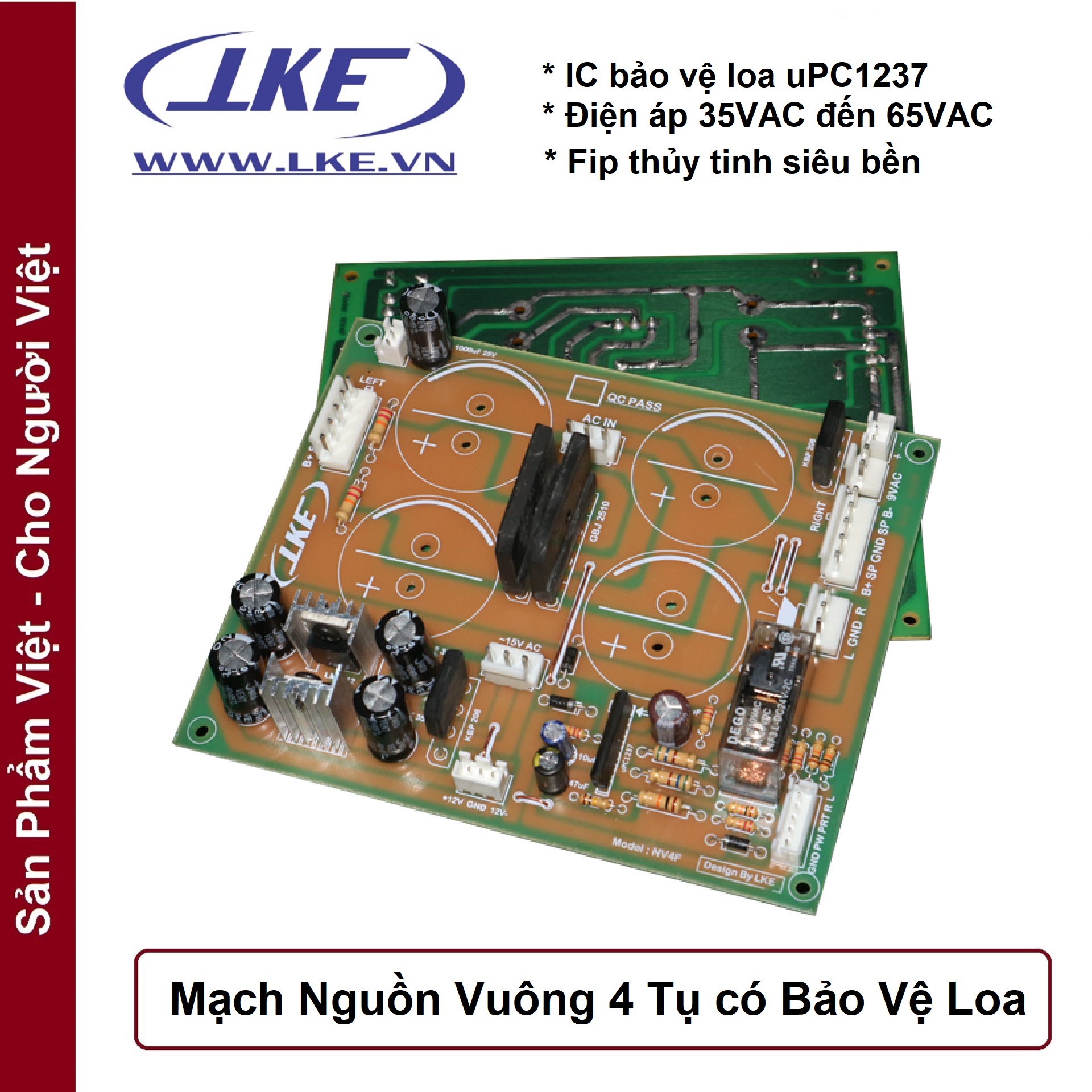 Mạch Nguồn Ampli Karaoke 4 tụ LKE