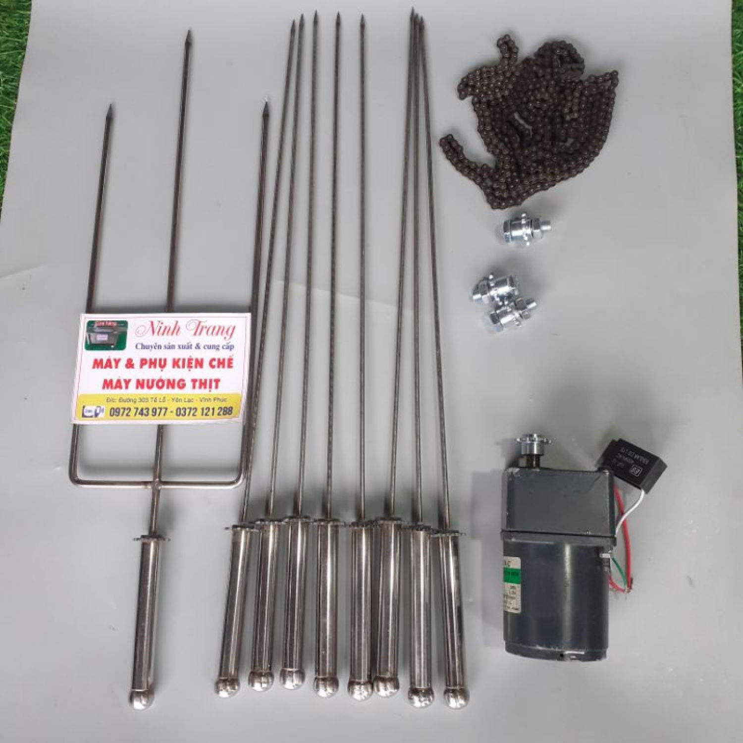Mô tơ giảm tốc 220v +bộ chế máy nướng quay tự động