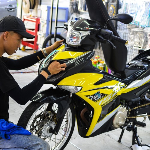 Tem trùm exciter 150 vàng đen (mẫu mới), tem exciter 150, team trùm exciter 150, tem xe exciter 150, team trùm ex 150, team xe exciter 150 vàng đen