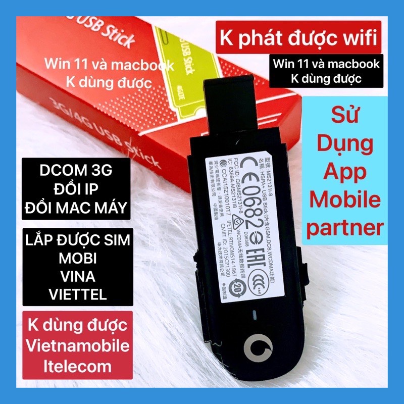 Usb dcom 3g huawei ms2131 , dcom đổi ip mạng, sử dụng đa mạng