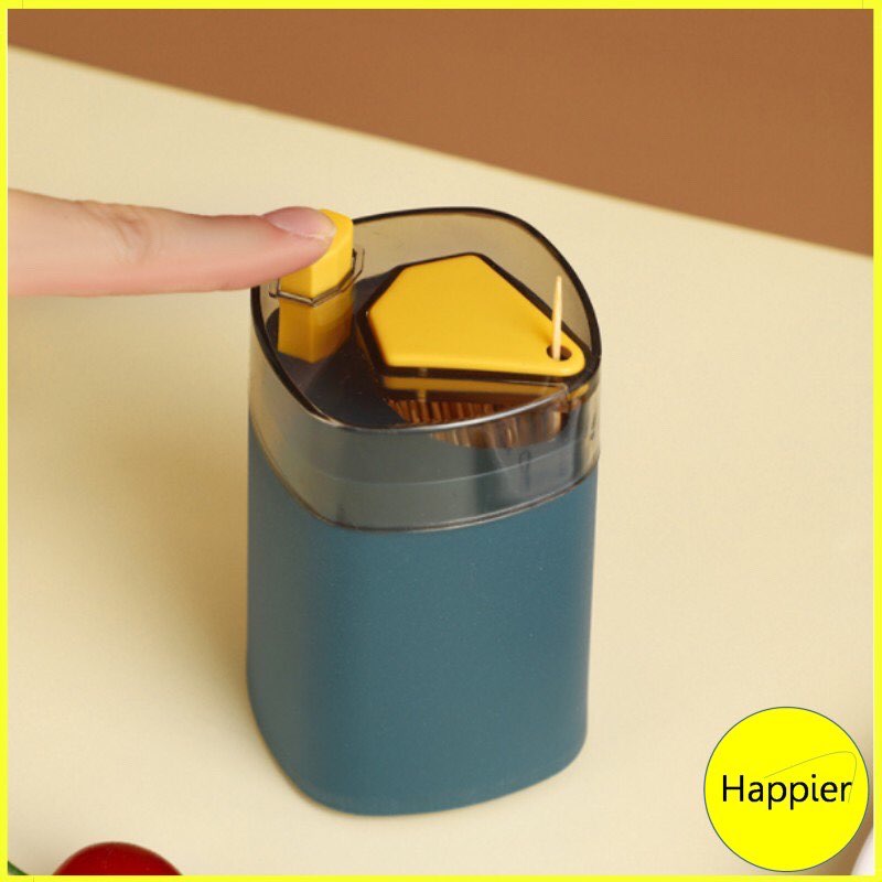[HCM]Hủ Đựng Tăm Nút Nhấn Tự Động - Happier