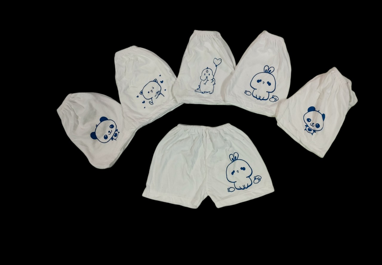 Set 10 quần đùi màu trắng in hình dễ thương cho bé trai, bé gái