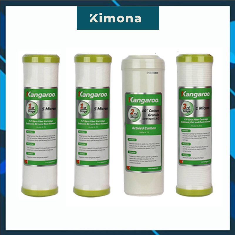 Bộ 04 lõi lọc nước kangaroo gồm: 02 lõi số 1, 01 lõi số 2, 01 lõi số 3 --- bồ 4 lõi kangaroo