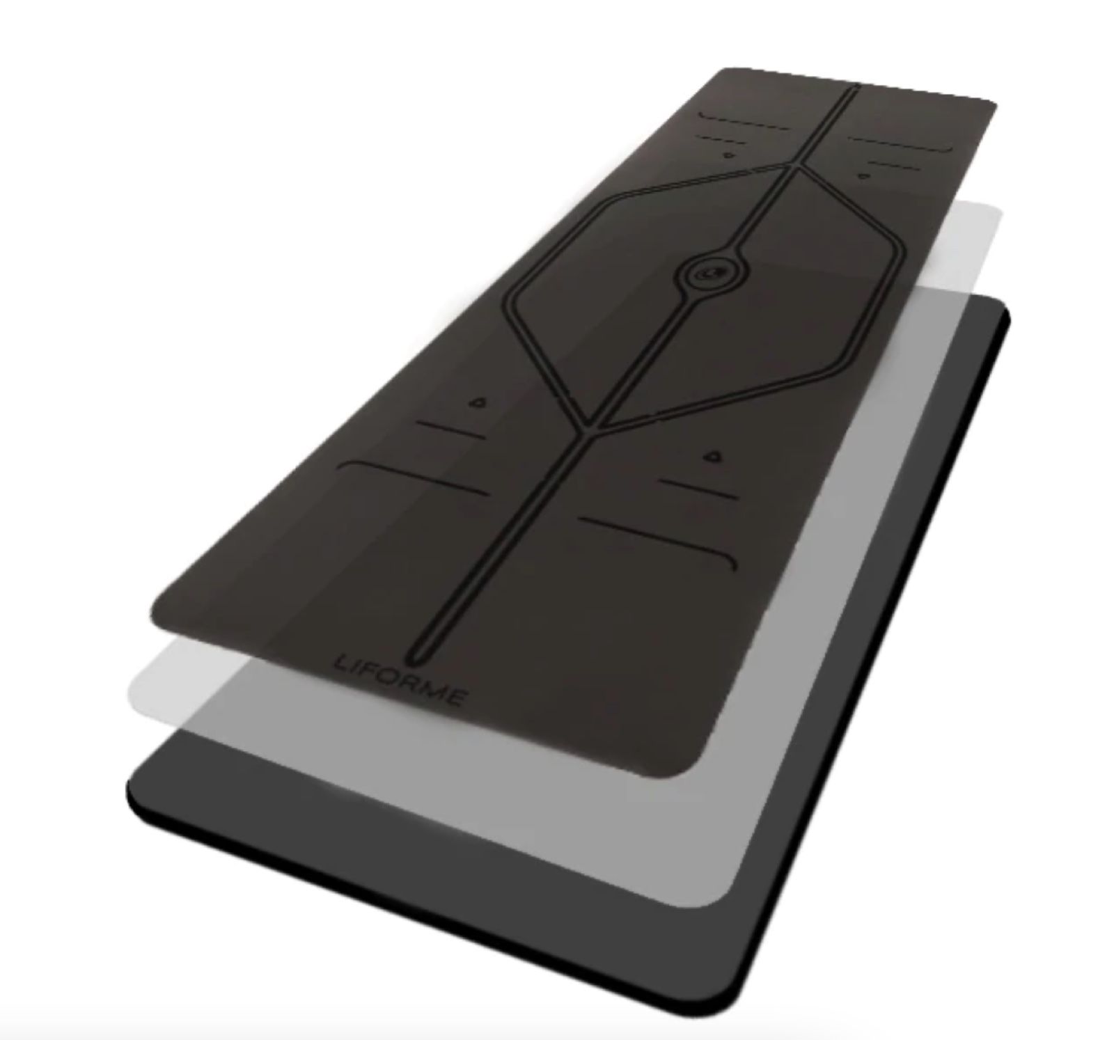Tăng cường kích thước] Liforme Yoga Mat XL Black - Độ dày  - Chất liệu  cao su siêu bám - Đường định tuyến độc đáo 