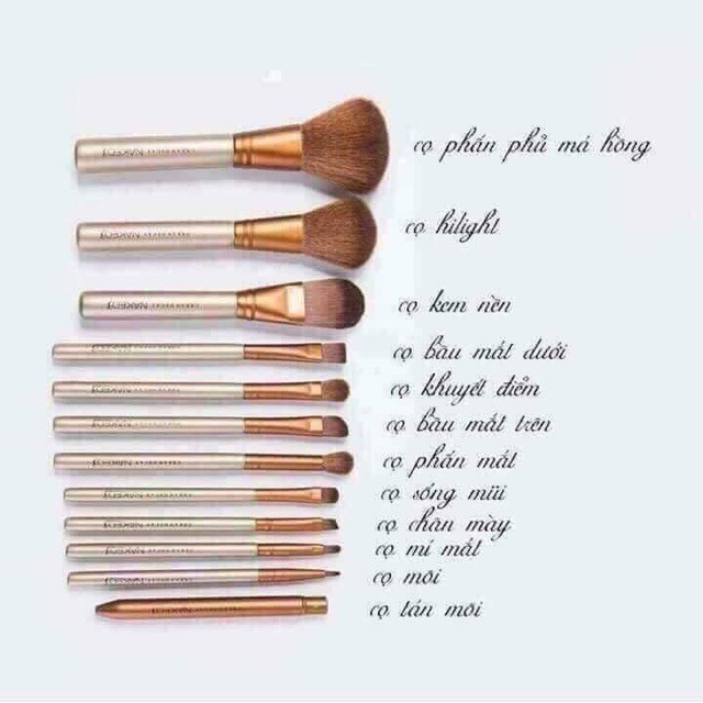 Siêu Rẻ  Bộ Cọ 12 Cây Hộp Sắt Sang Trọng