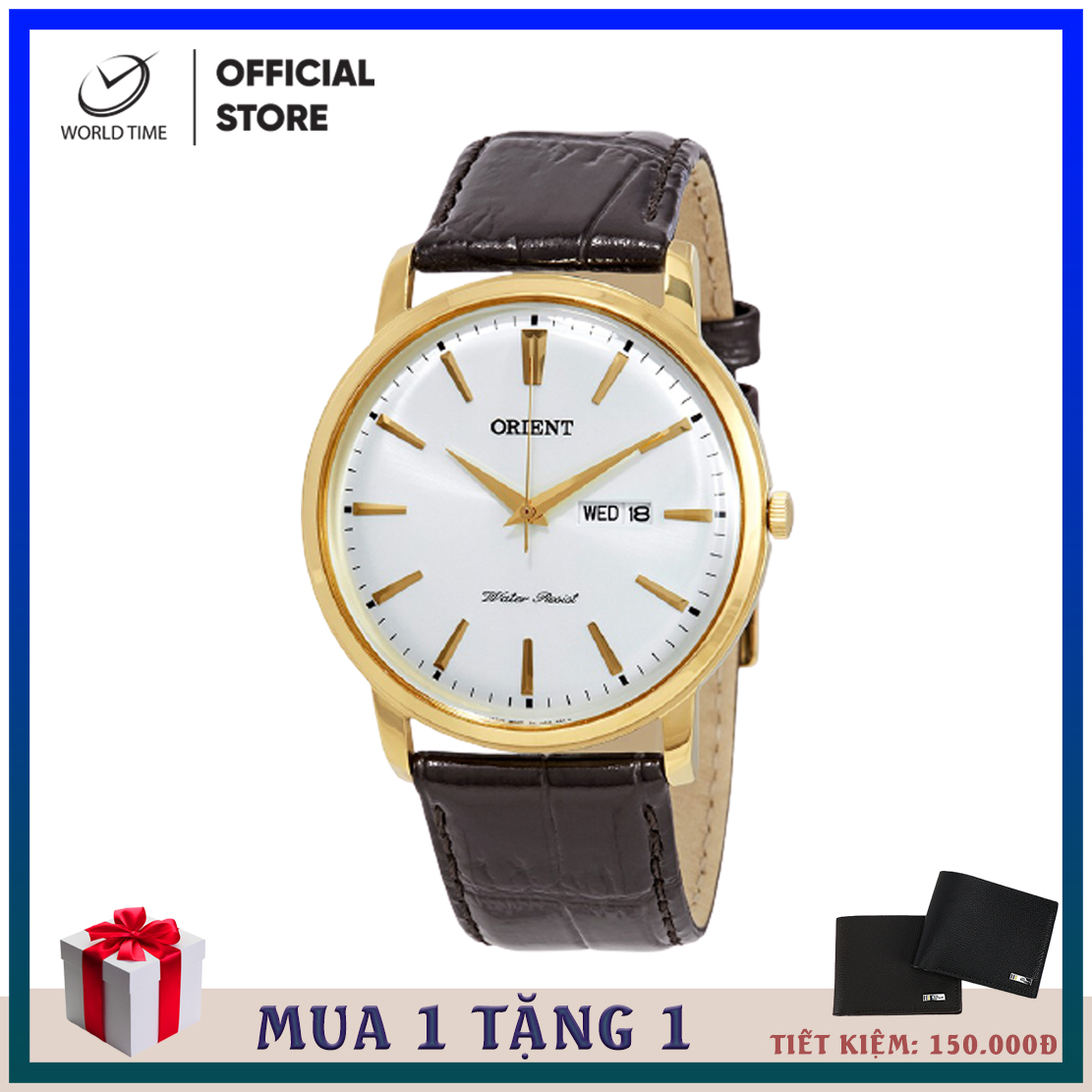 Đồng hồ Nam Dây Da Orient FUG1R001W6, full box , sổ bảo hành toàn quốc, chống xước , chống nước