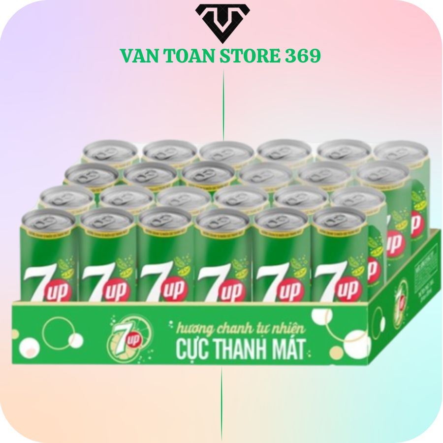 Nước ngọt có ga 7UP chanh có đường lon 320ml