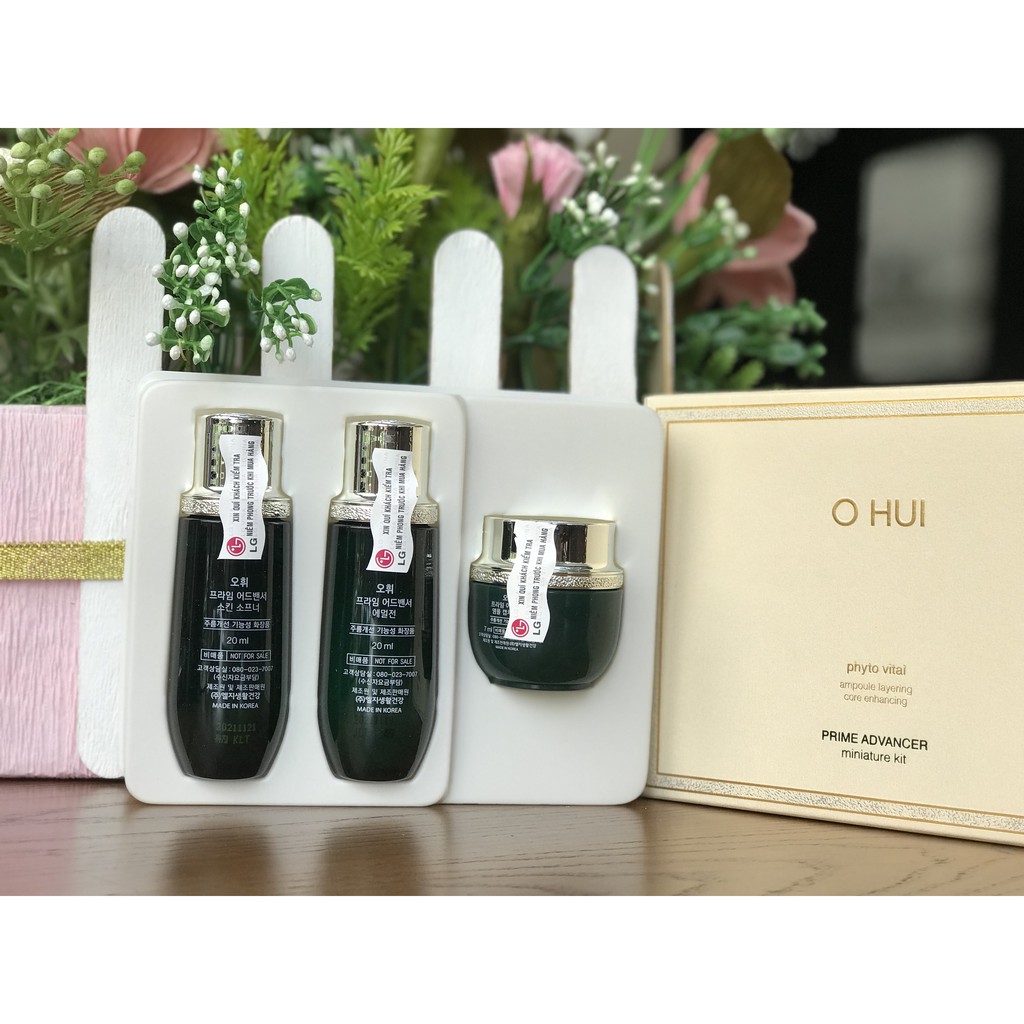 Bộ sản phẩm làm trắng da chống lão hoá ohui prime 3 món| -