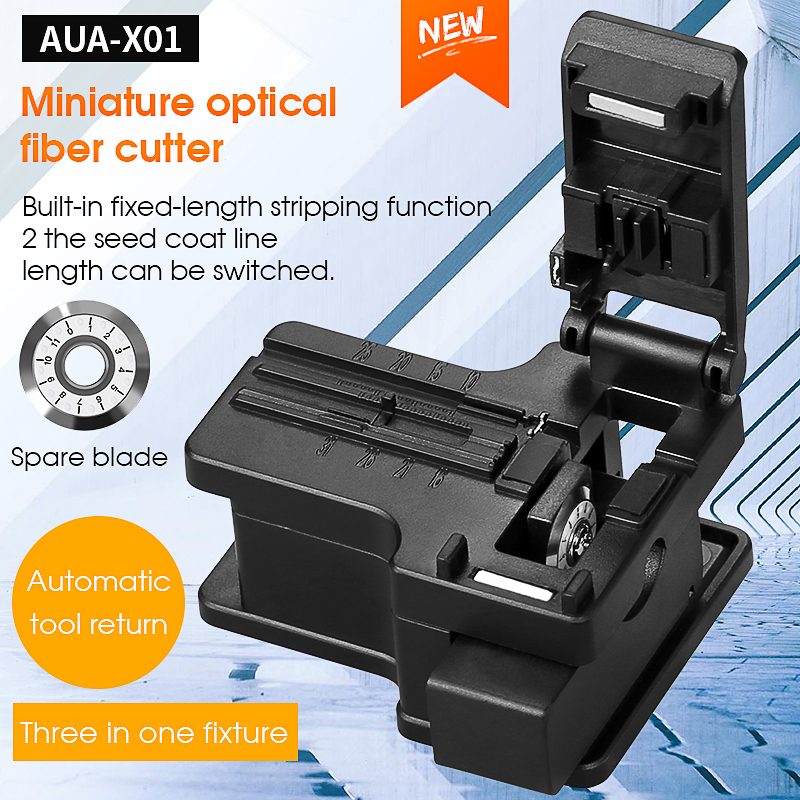 Hand Tool FTTH Optical Fiber Cutter Tungsten Steel Sheet Fiber Optical Fixed Length Cleaver Tool Plastic Material