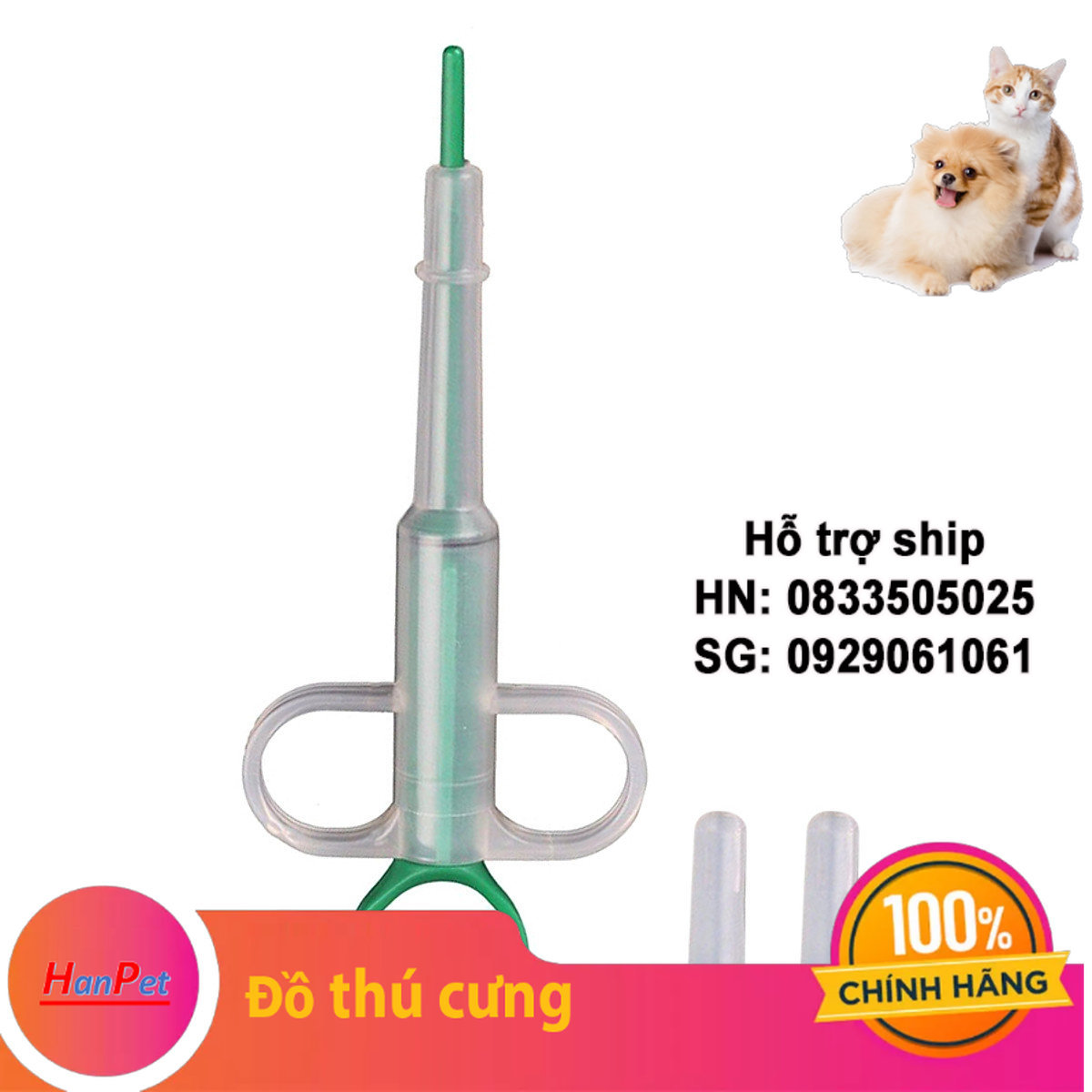Hanpet - Dụng Cụ Bơm Thuốc Cho Chó Mèo Xilanh gắp thuốc