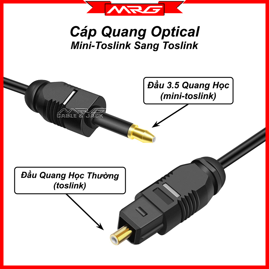 Dây quang optical spdif đầu 3.5 optical sang đầu optical loại thường dài 1m-1.5m-2m-3m-5m, giá 1 dây.