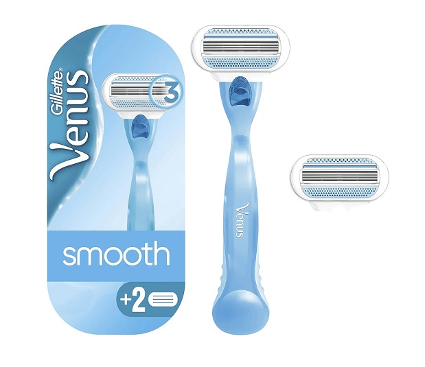 Bộ 1 cán + 2 dao cạo thay thế cho dao cạo Gillette Venus dành cho nữ - Loại mịn (Mỹ)
