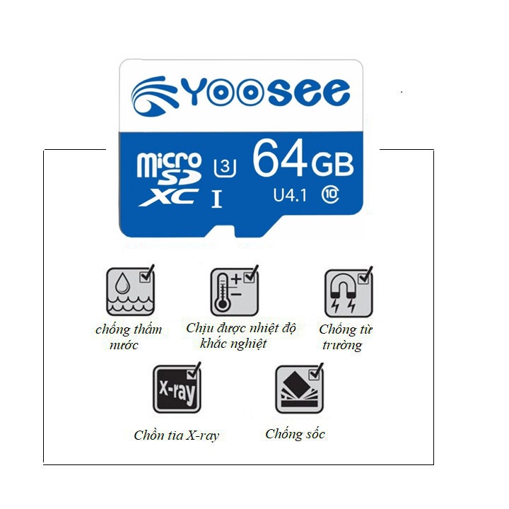 Thẻ nhớ micro sd yoosee 32g/64g class 10, thẻ nhớ yoosee camera ip wifi, điện thoại, loa đài