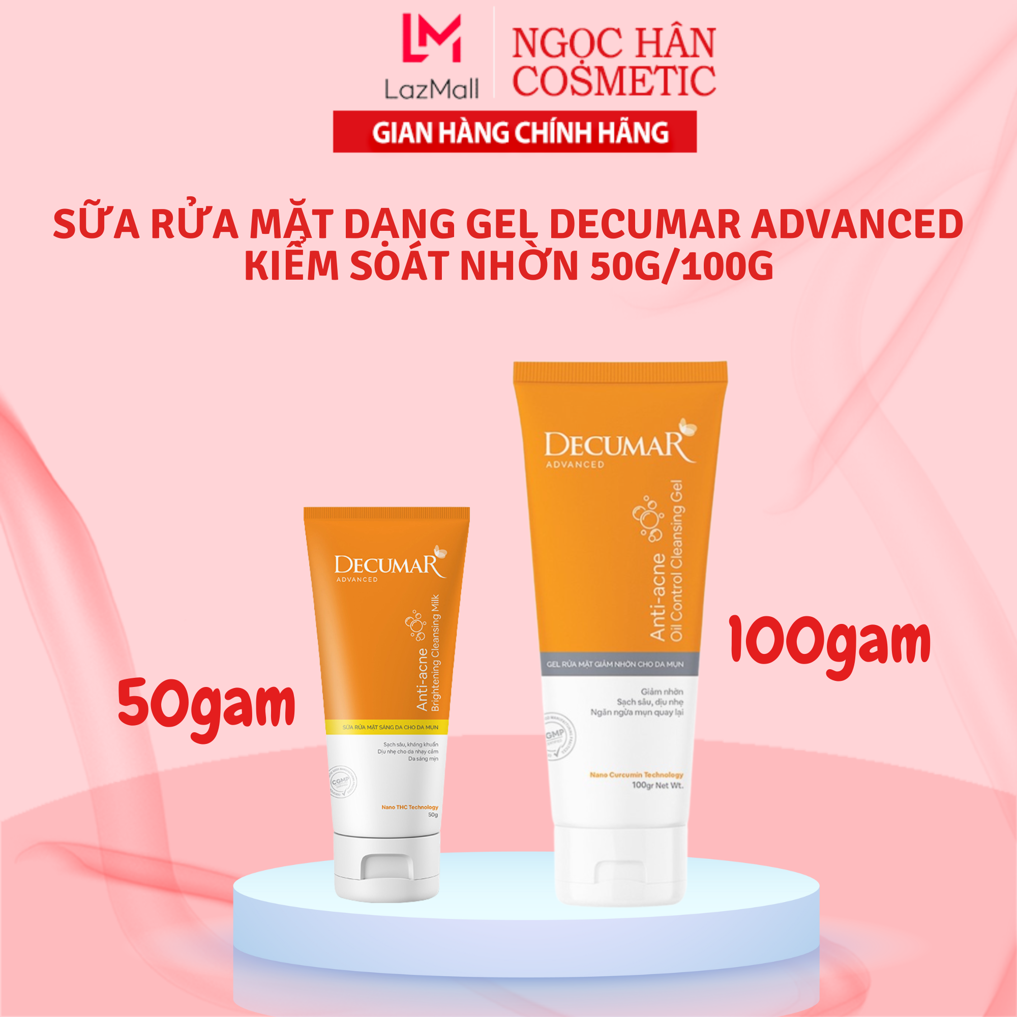 Sữa rửa mặt dạng Gel Decumar Advanced kiểm soát nhờn 50g/100g - ngochancosmetics