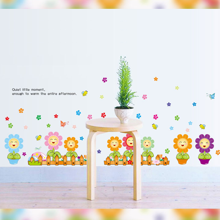 [DECAL SIÊU RẺ]+[TẶNG QUÀ SIÊU YÊU]-Decal dán tường LUVINA trang trí phòng khách, phòng ngủ, phòng ăn,phòng học cho bé- Hoa mặt cười-[NHANH TAY KẺO LỠ]