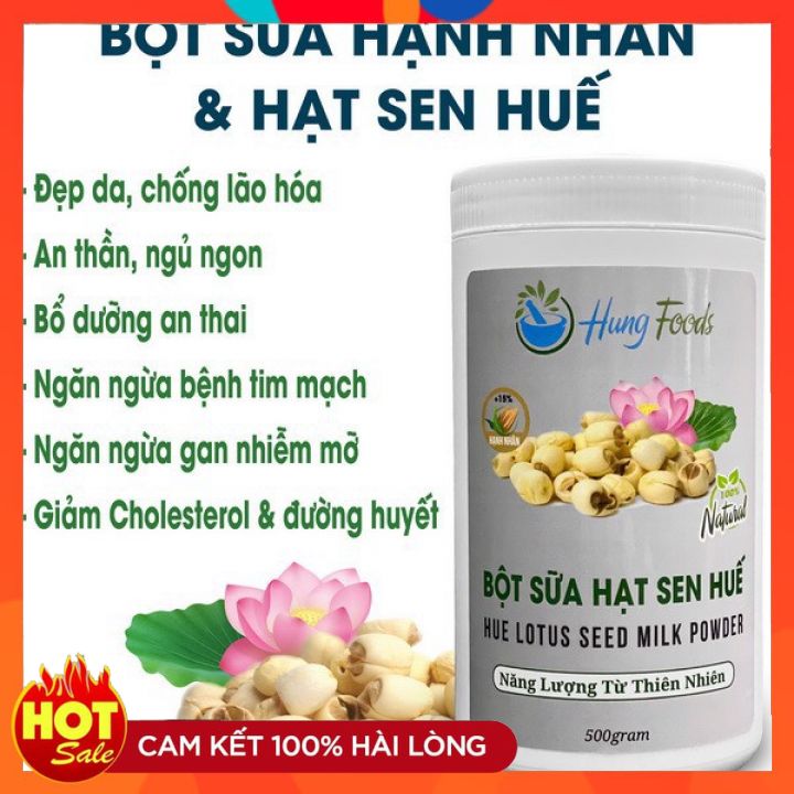 Bột sữa hạt sen huế - bột dinh dưỡng dành cho mọi lứa tuổi - hũ 500gr