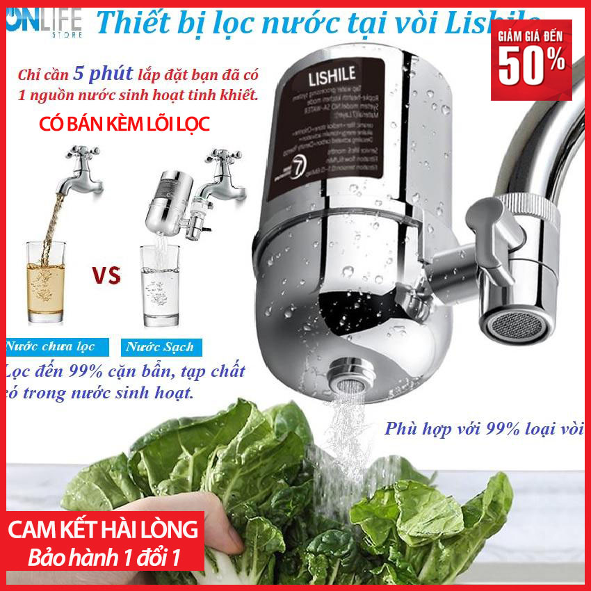 Máy lọc nước tại vòi 7 lớp lọc đến 99% cặn bẩn tạp chất có trong nước sinh hoạt chất liệu chuẩn y tế ABS phù hợp với các loại vòi BH 1 ĐỔI 1