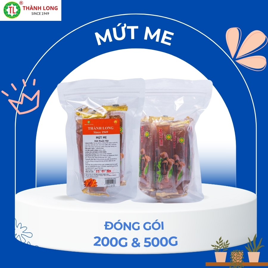 Mứt me thành long - đồ ăn vặt thơm ngon, thượng hạng gói/bịch 200g/500g - việt nam