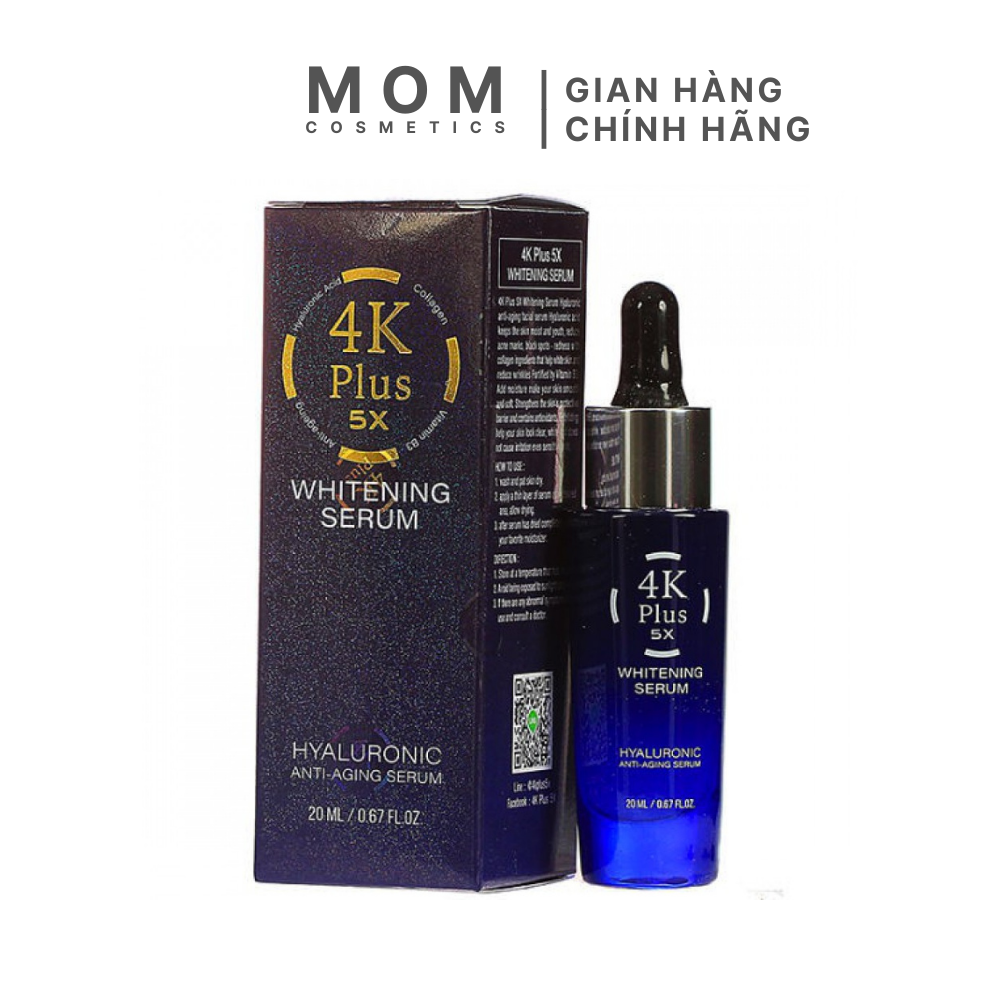 Serum dưỡng trắng da mặt 4k plus 5x whitening serum 20ml thái lan