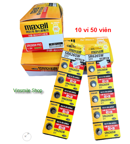 Pin đồng hồ Maxell pin 626 SR626SW  377 – 1.55V -  vỉ 5 viên