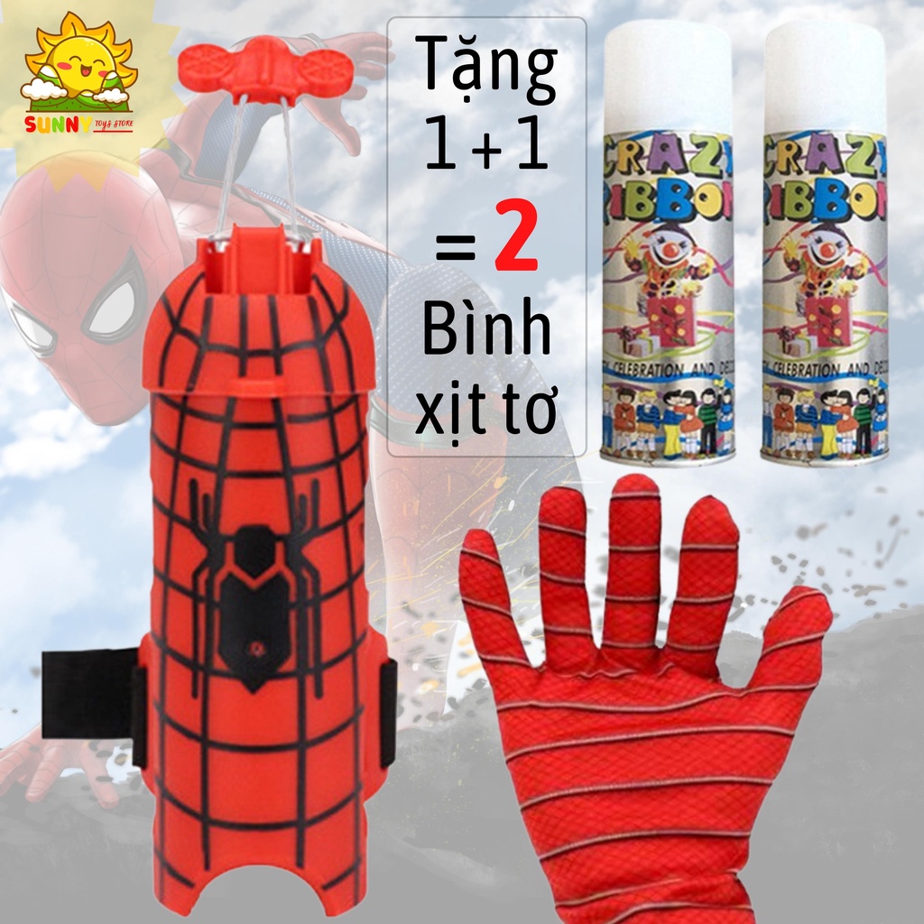 Đồ chơi Găng tay Người nhện - Spider Man - Bộ đồ chơi người nhện bắn tơ nhện độc đáo chất liệu an toàn cho bé