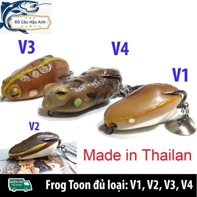 Mồi giả nhái hơi frog toon v1 v2 v3 v4 thái lan - chuyên câu lure siêu nhậy
