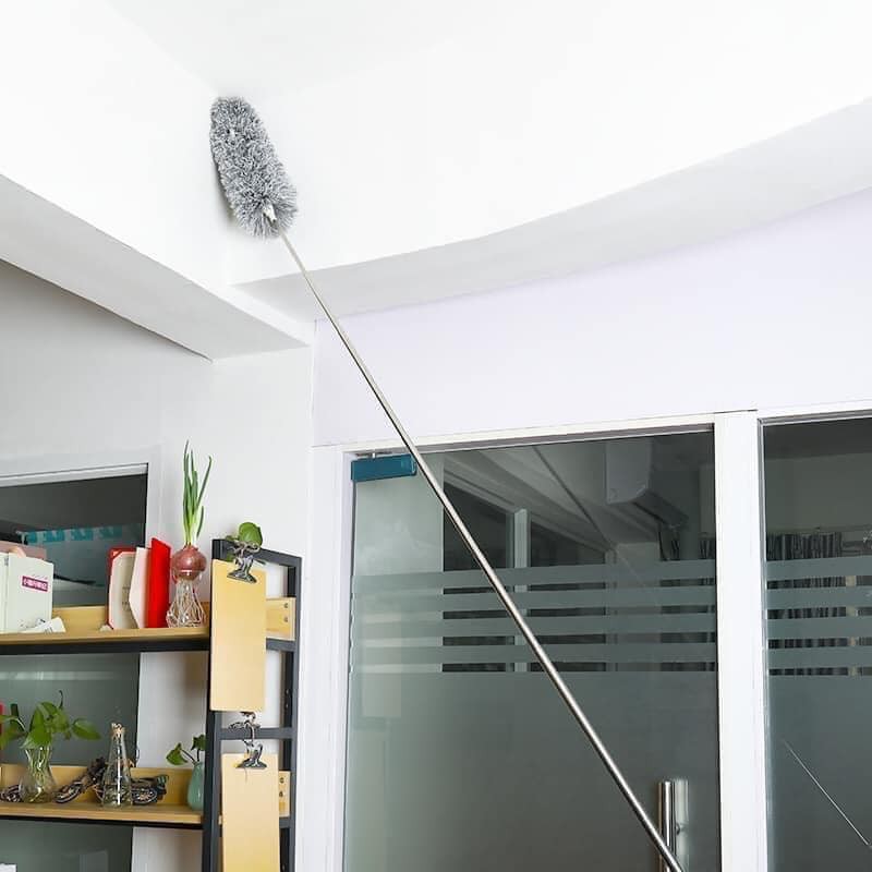 -chổi quét mạng nhện, trần nhà thông minh - chổi lông quét bụi, màng nhện - cán inox rút gọn tiện lợi - chổi quét dọn nhà cửa thu gọn, dễ sử dụng