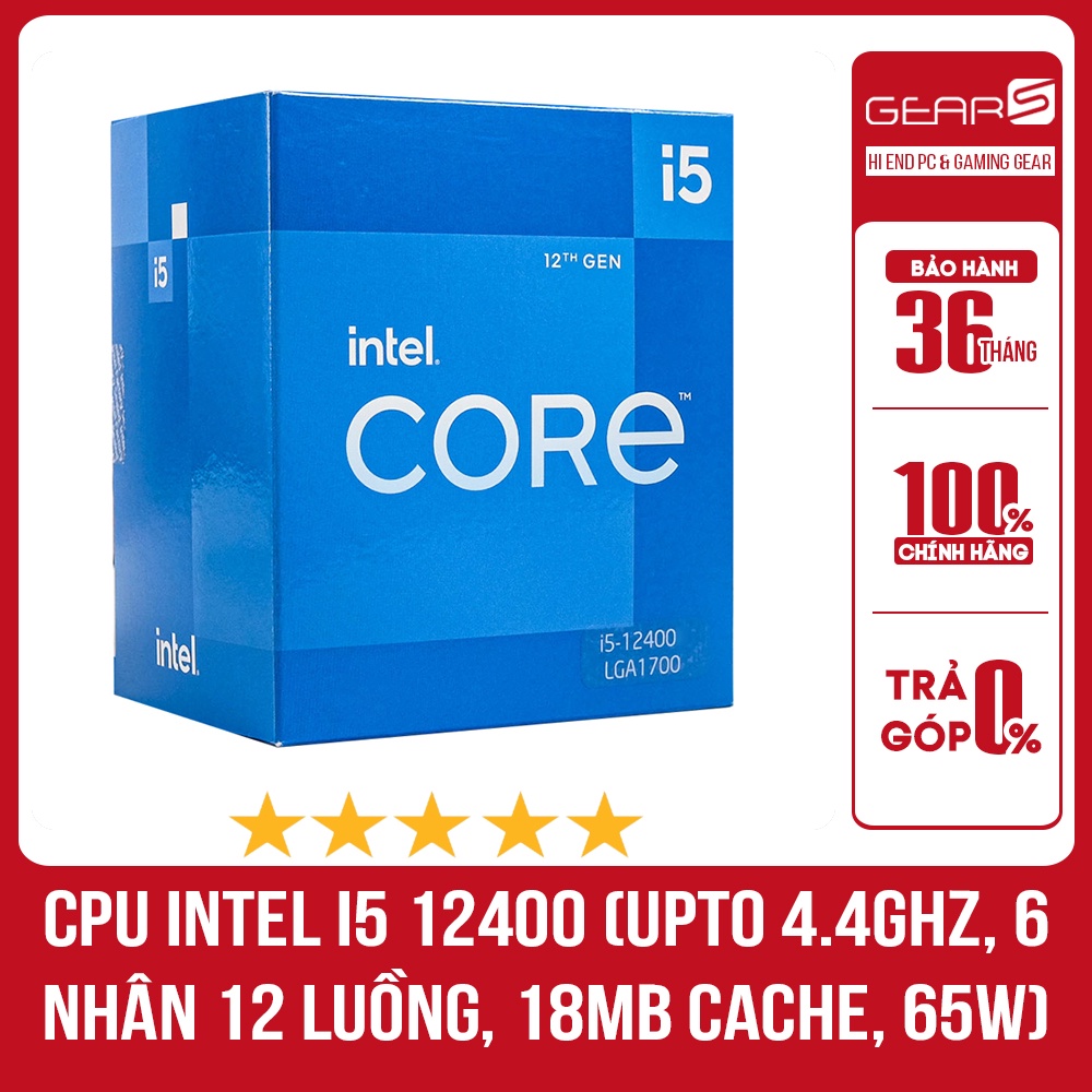 Cpu intel core i5 12400 chip tray - bảo hành 36 tháng