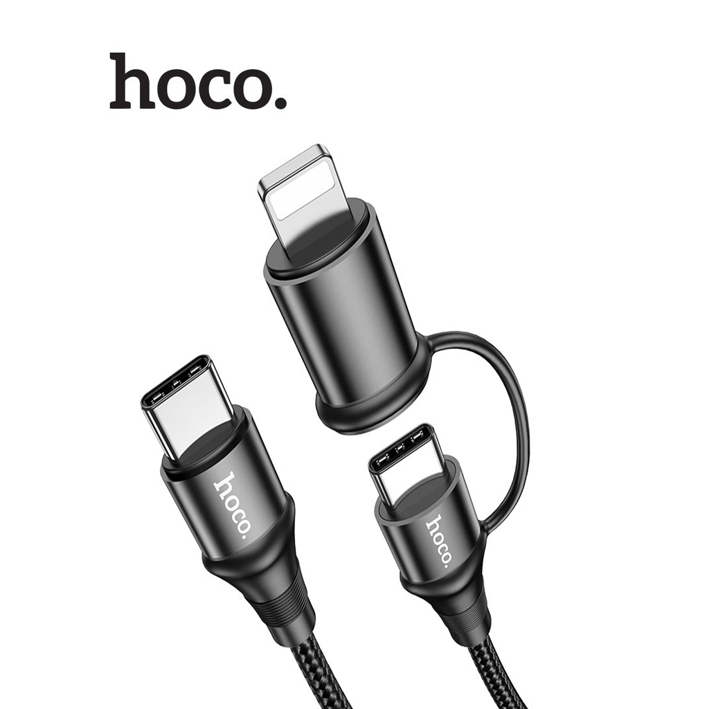 Cáp sạc nhanh 3A Hoco X50 chân Type-C sang Type-C và Lightning dây dù chống đứt hỗ trợ truyền dữ liệu dài 1M cho Smartphone