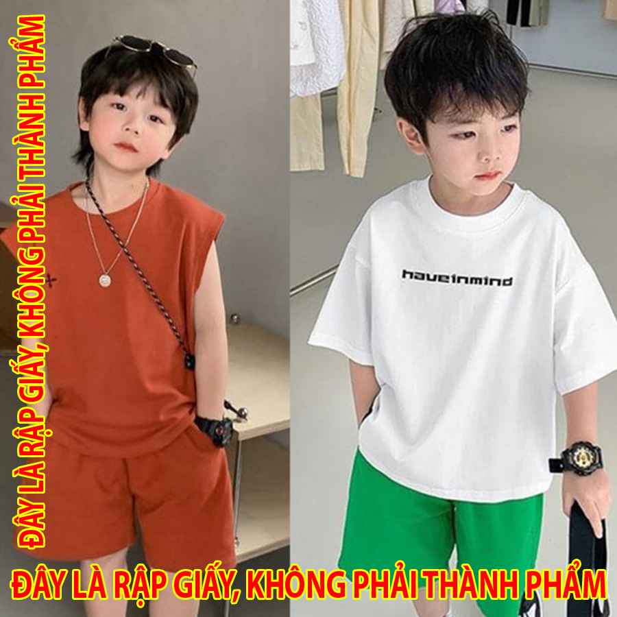 Rập giấy kr095 - áo 2in1 + short basic rộng