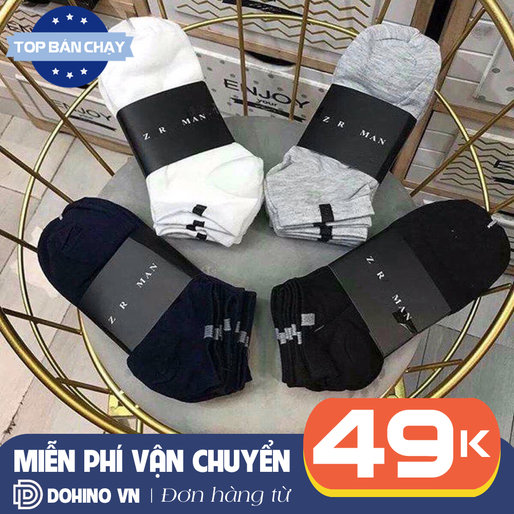 Tất, vớ nam cổ ngắn khử mùi Zra Hàn Quốc TVN2 vải cotton dày dặn thấm hút mồ hôi nhiều màu đẹp dễ phối đồ - Tất nam cổ ngắn thể thao chất mát chống hôi chân