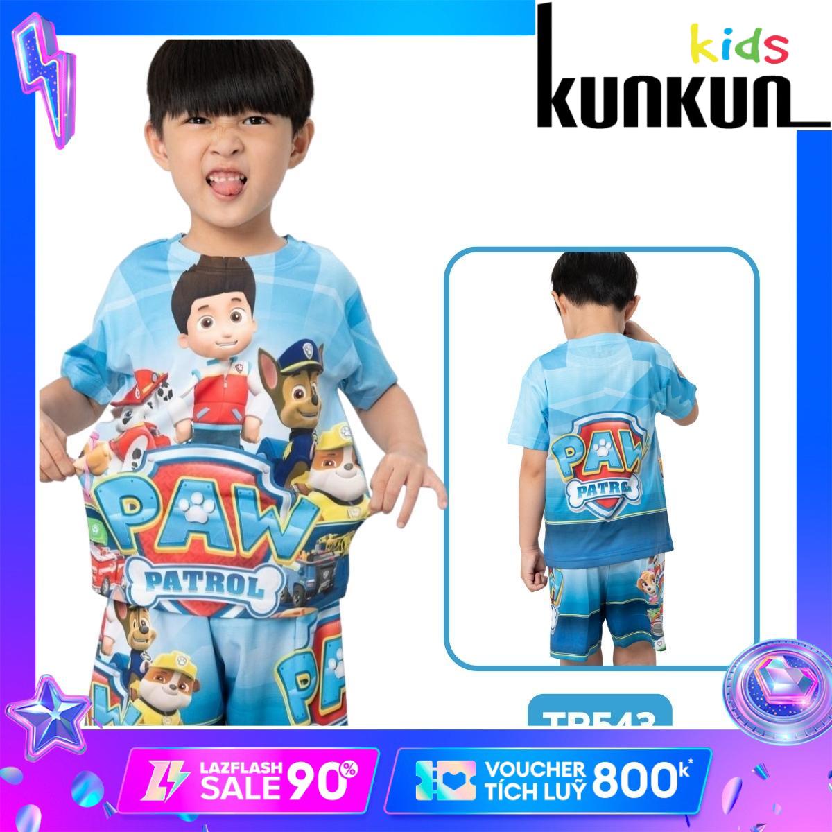 Quần áo bé trai hình Đội chú chó cứu hộ size đại 10-60kg Kunkun Kid TP543