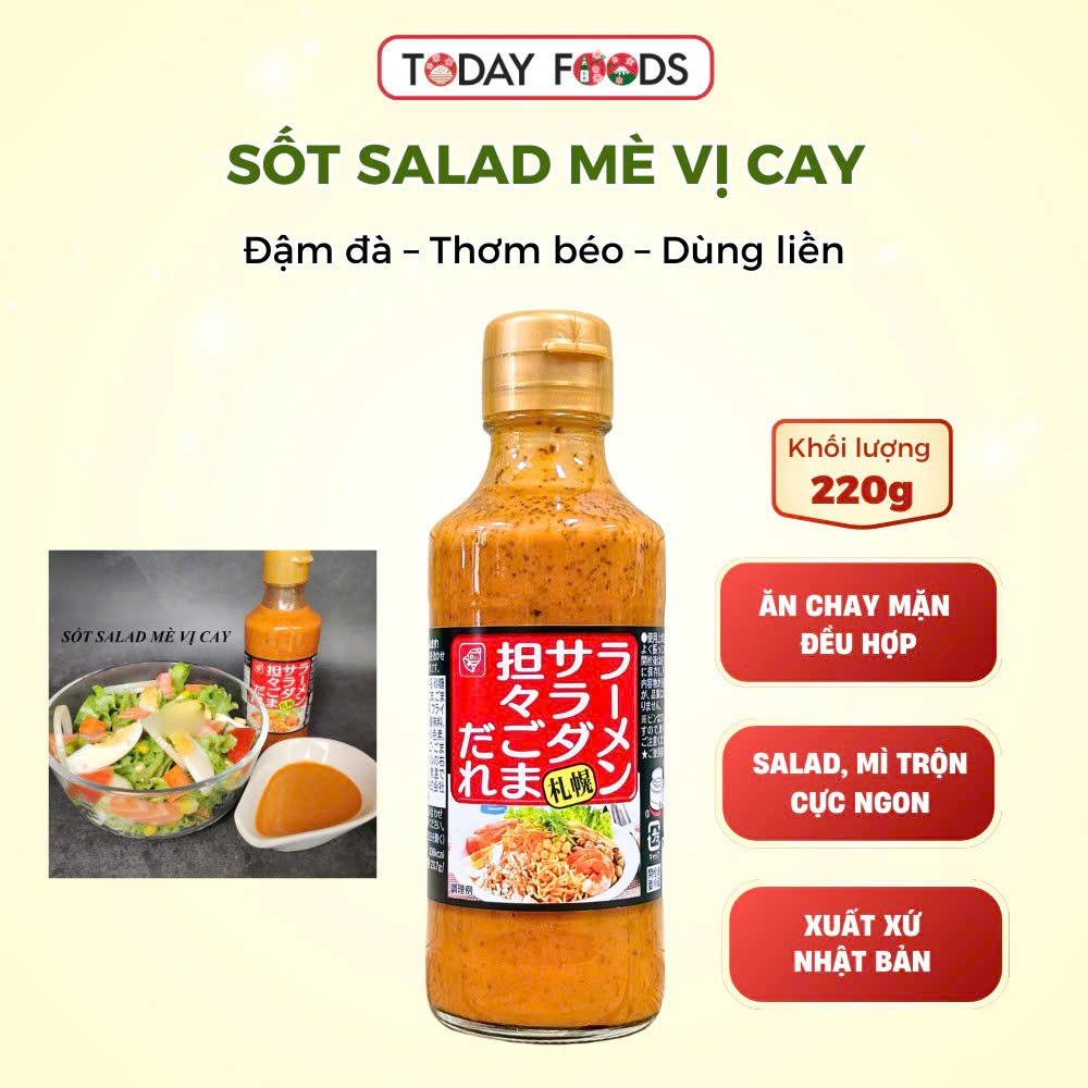Sốt Salad Mè Vị Cay Bell Foods Nhật Bản 220g – Hương Mè Rang Đậm Đà, Chay Mặn Dùng Được