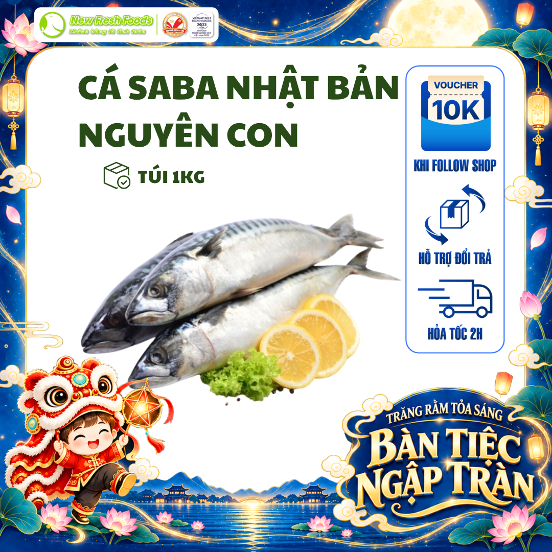 [HỎA TỐC HCM] Cá Saba Nhật Bản Nguyên Con - Túi 1 Kg Giao hàng nhanh chóng chất lượng an toàn