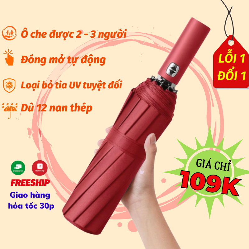 Ô dù cao cấp công nghệ nhật bản dù đi mưa ô che nắng 12 nan dù asaki