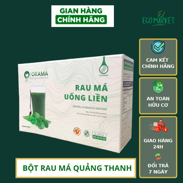 Bột rau má uống liền đường phèn Quảng Thanh hộp 10 gói