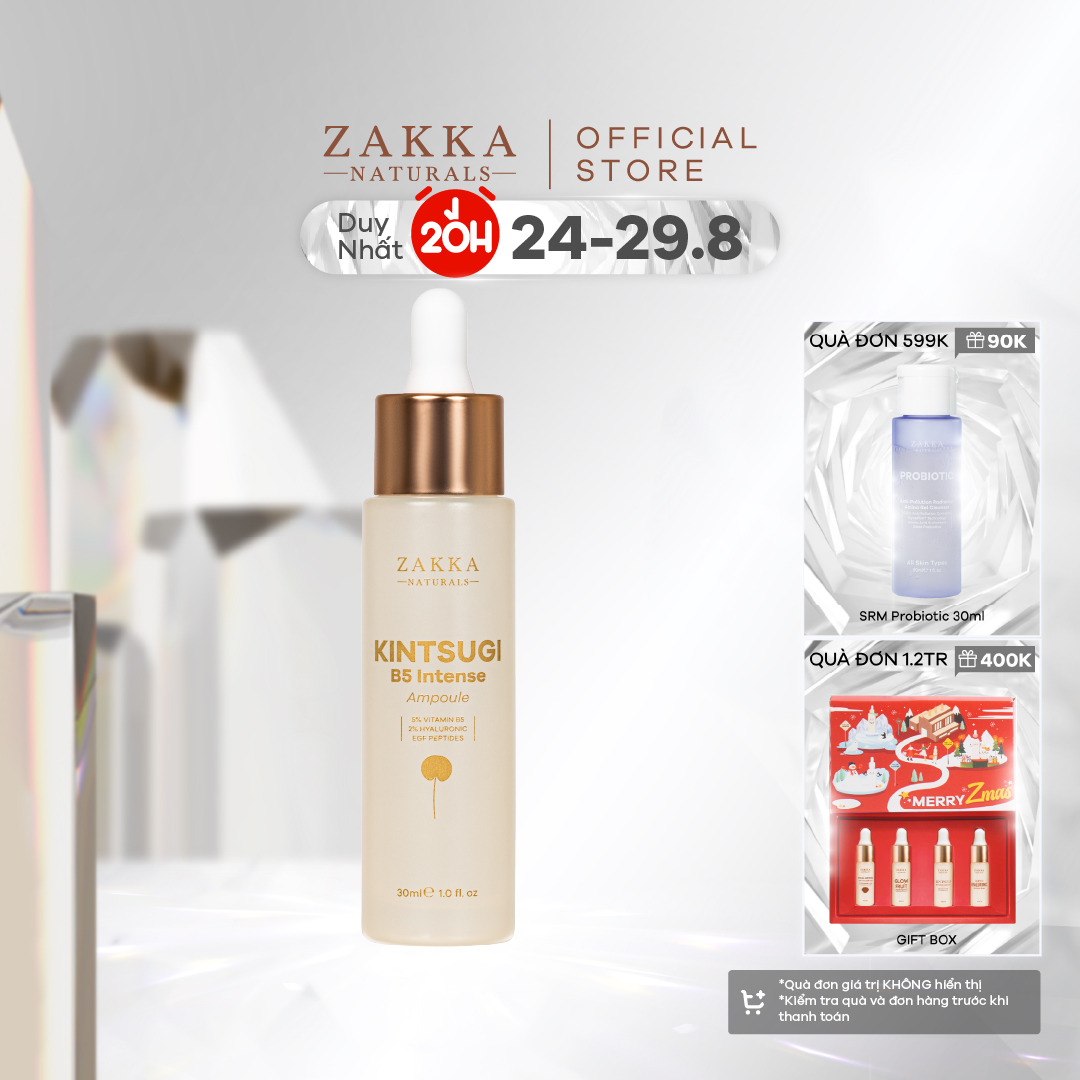 Tinh Chất (Ampoule) Phục Hồi Chứa Vàng Zakka Naturals Kintsugi B5 Intense Ampoule 30ml