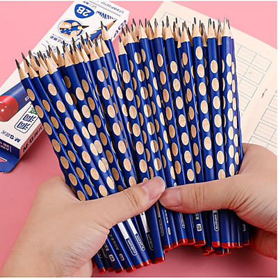 Hộp bút chì 2b bút chì định vị thông minh có kèm gọt bút chì ngòi mềm 2b thanh đậm - hộp 12 chiếc