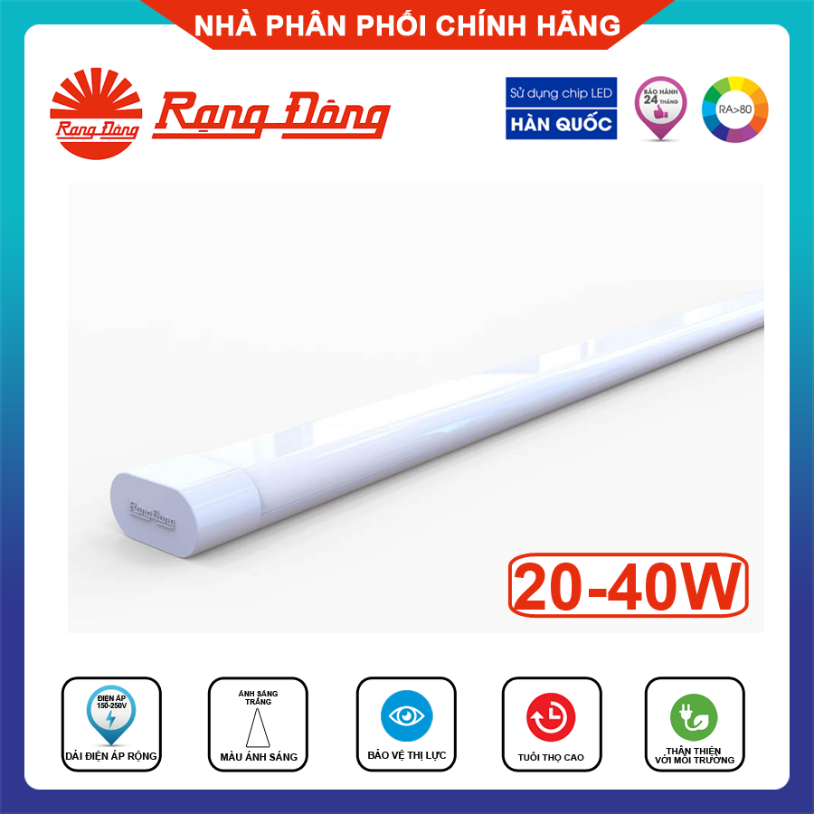 Rạng Đông, BH 2 năm, Bộ Đèn Led Ốp Nổi Mica M36 1m2 40W, 0.6m 20W, Chip led Samsung Siêu Sáng, Bền Đẹp