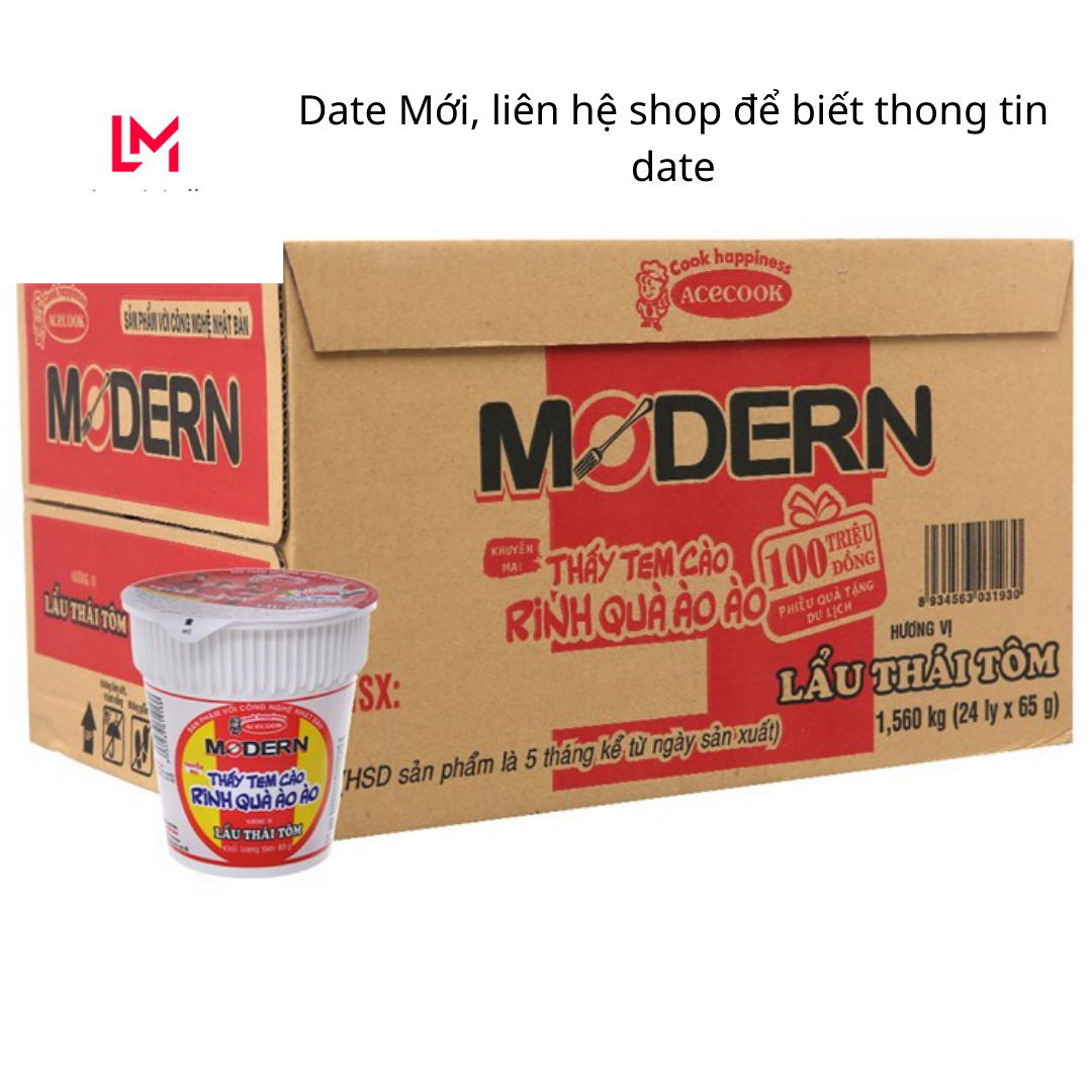 Thùng mì ly modern lẩu thái tôm 24 ly Tieudung.officialstore thơm ngon