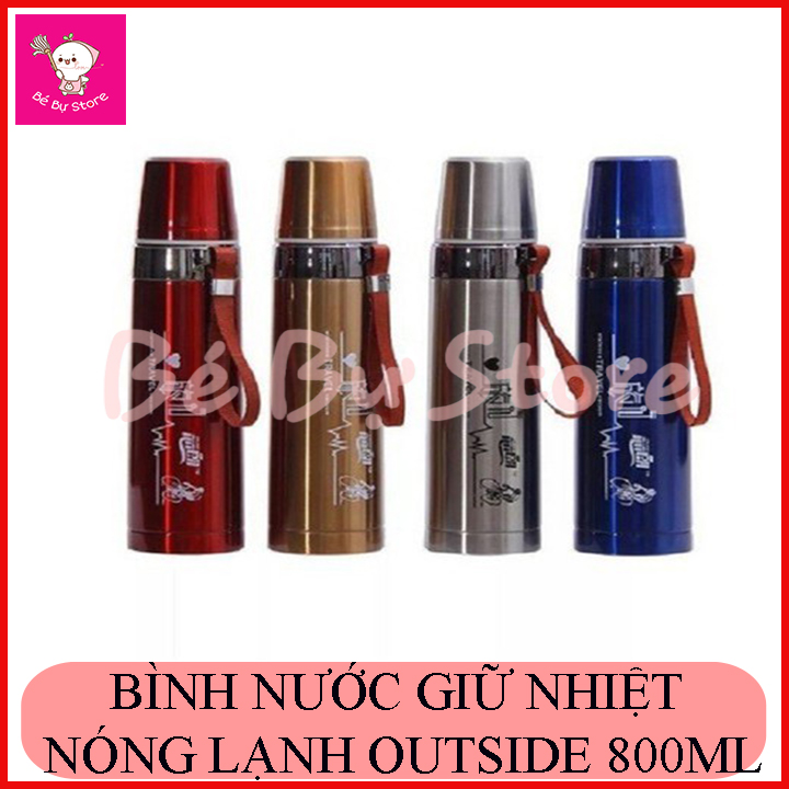 Bình đựng nước chống nóng, Bình giữ nhiệt Outside 800ml chất lượng tốt - Bình Inox Giữ Nhiệt Tối Ưu