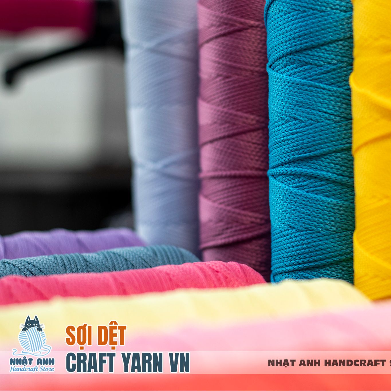 Sợi dệt trơn 2mm craft yarn vn mã 31 - mã 63 móc nón,túi
