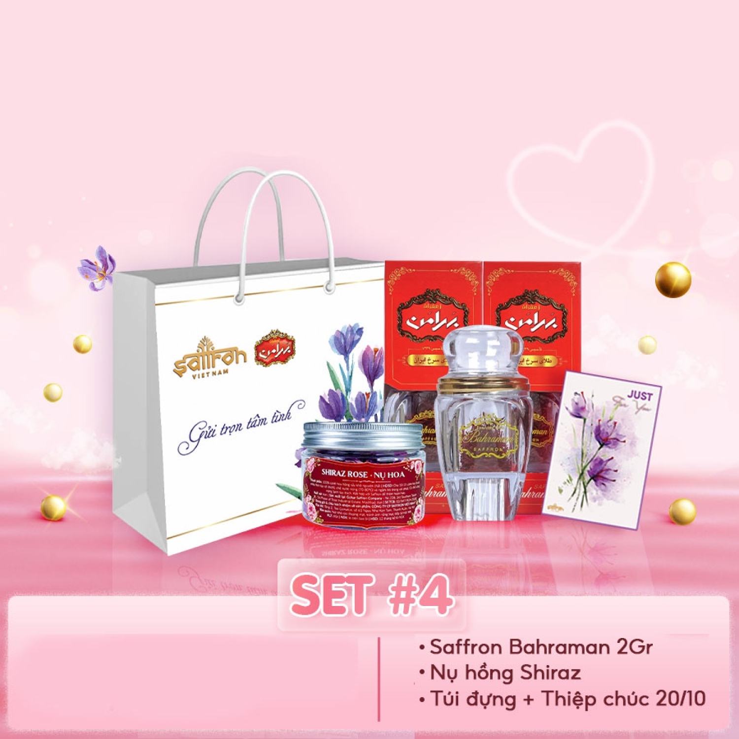 Set quà tặng valentine, quà 8 3 saffron việt nam gồm nhụy hoa nghệ tây - ảnh sản phẩm 1