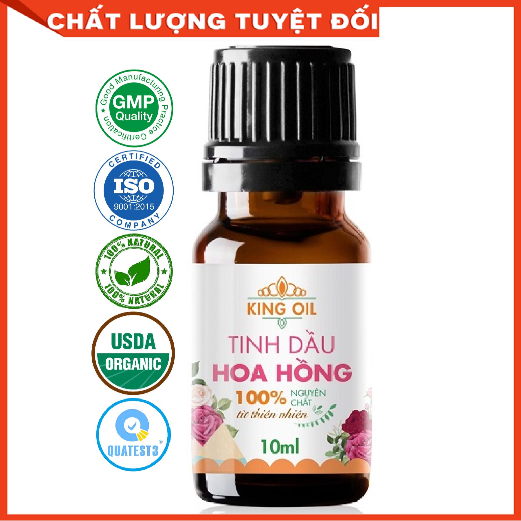 Tinh dầu Hoa Hồng nguyên chất từ thiên nhiên, thơm phòng, xông phòng, thư giản, đuổi muỗi, khử khuẩn, giảm stress - KingOil