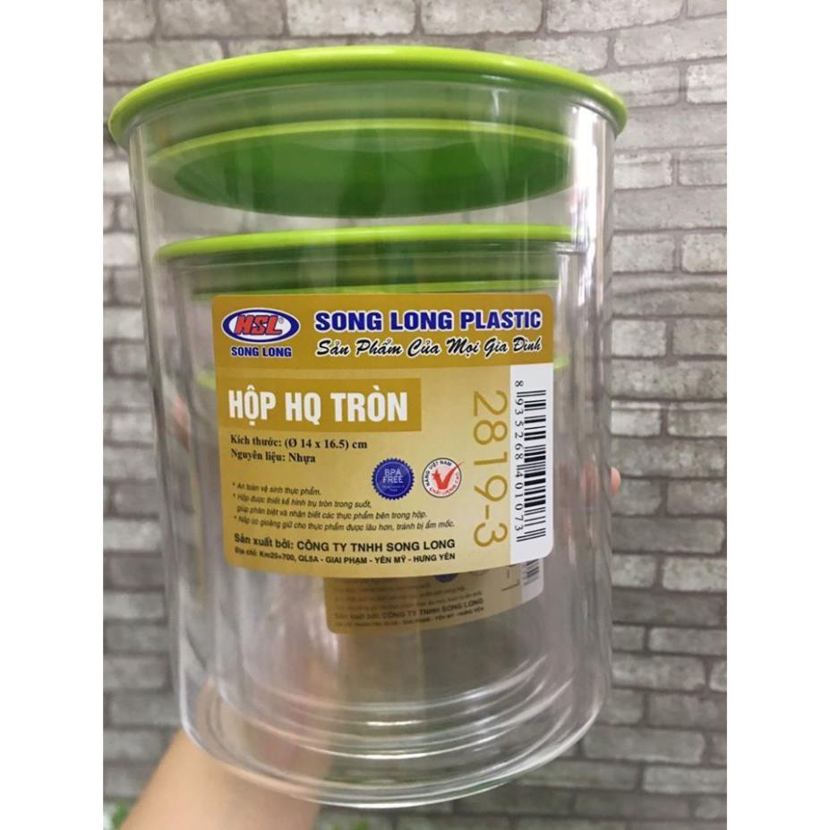 [KHO SỈ] Bộ 3 hộp HQ tròn có roăng cao su  - Song Long