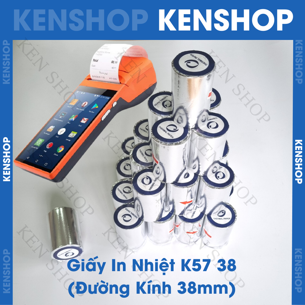 (100 cuộn) Giấy In Bill K57-38, Giấy in Nhiệt, Giấy in máy Pos Cầm tay Sumi Và Máy In Bill Di Động