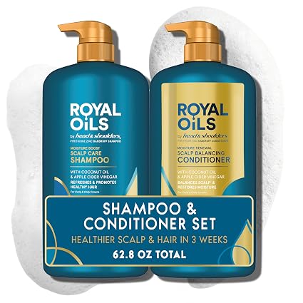 Dầu Gội / Dầu Xả ngừa gàu Head & Shoulders Royal Oils dành cho tóc xoăn, tóc quăn, làm dịu da đầu, dưỡng ẩm 930ml (Mỹ)