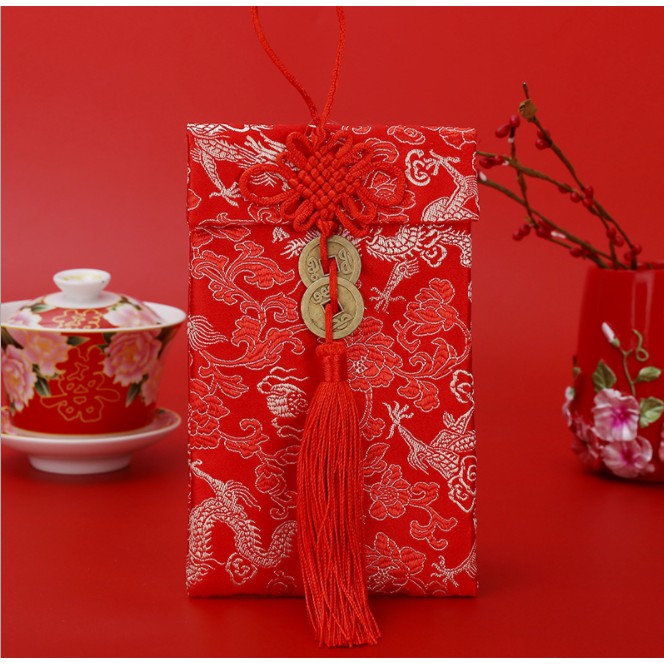 Bao Lì Xì Vải Gấm Nhiều Hoa Văn Cao Cấp Cưới Hỏi Nạp TàiNgày Tết