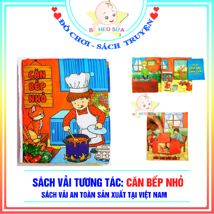 [Sale 3 ngày] Sách vải Căn bếp nhỏ - Sách vải tương tác pipo